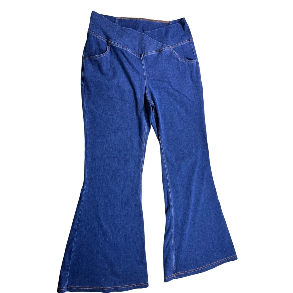 Halara‎ Pull On Flare Yoga Pants Blue High Rise Stretch XL